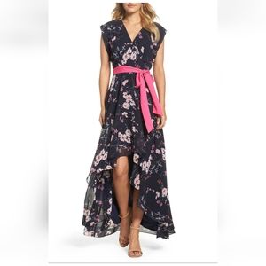 Eliza J High/Low Floral Faux Wrap Maxi Dress. Size 18.